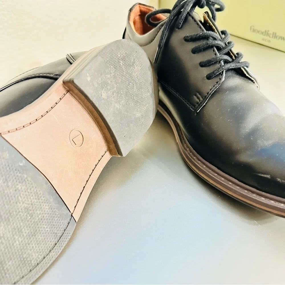 Goodfellow & Co Leo Dress Shoes Black Men’s Sz 7 • Oxford Style Classic Lace-Up